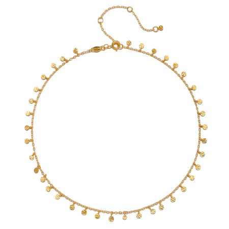 Hammered Round Disc necklace, Brass with 22k gold plated necklace for women, Handmade jewelry